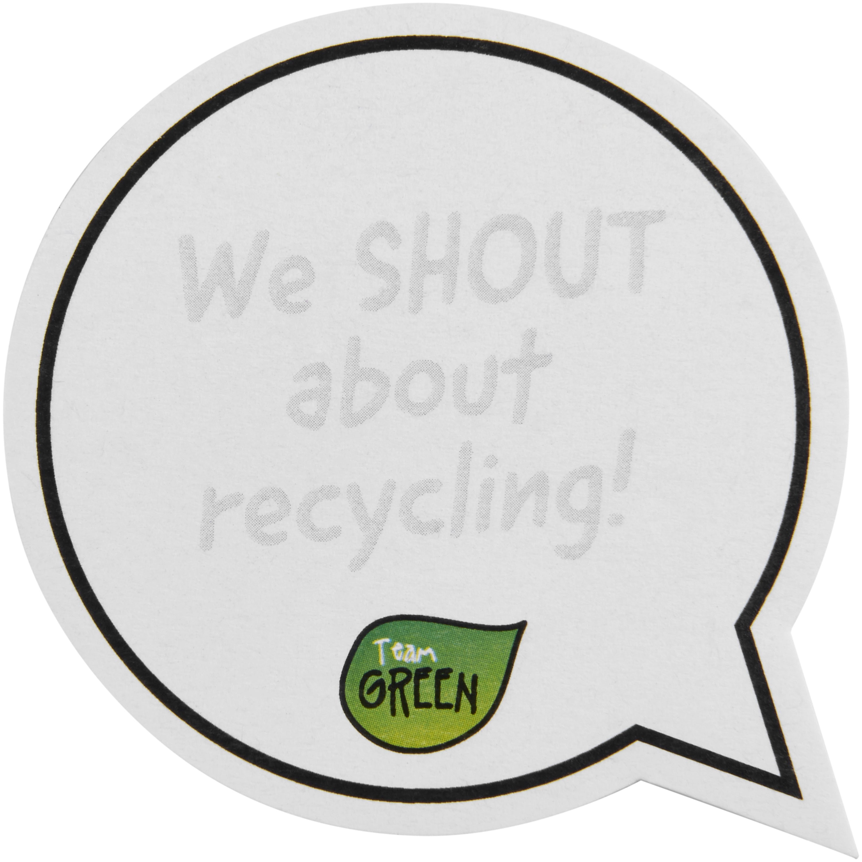 Speech Bubble Shaped Recycled Sticky Notes