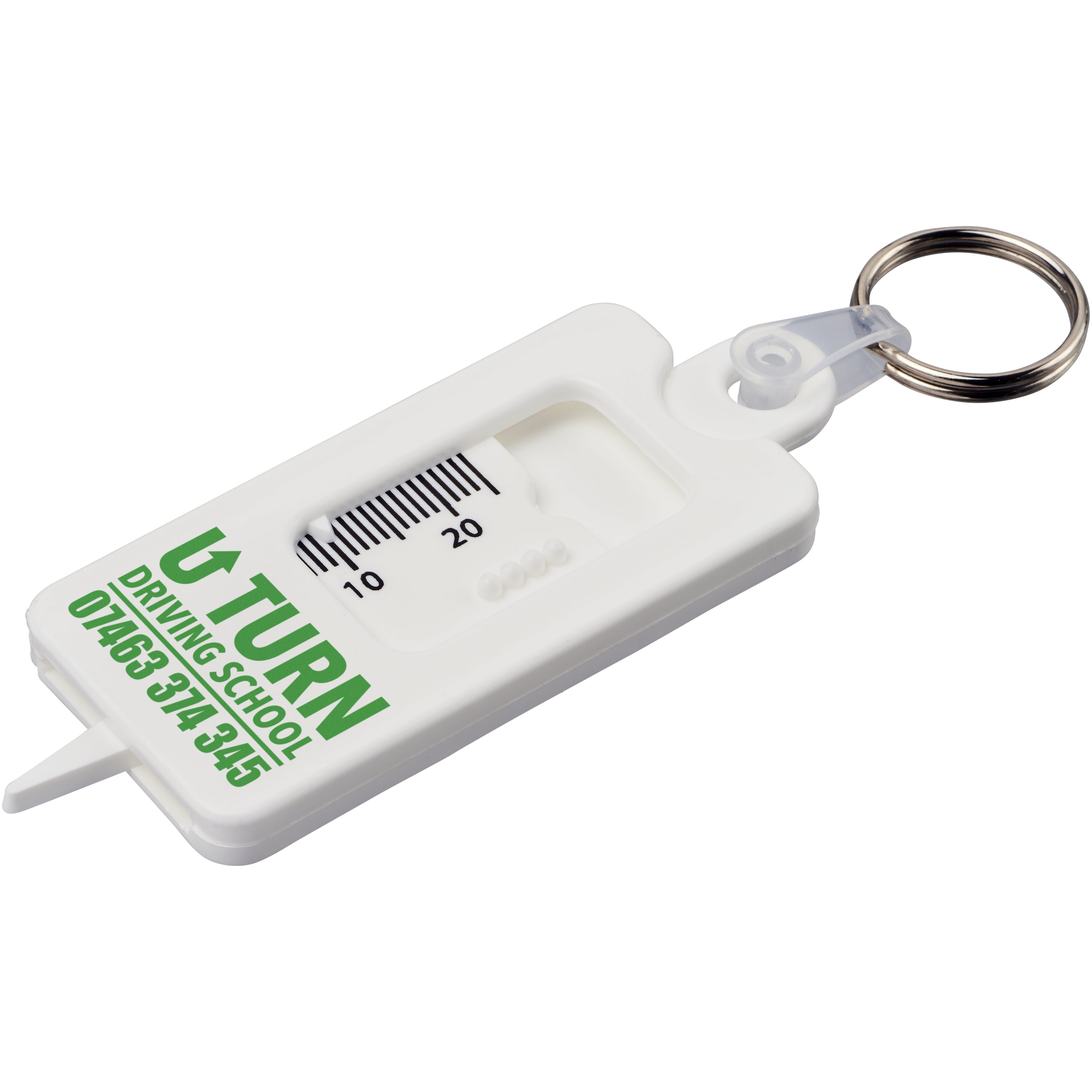 Recycled Tyre Tread Gauge Keyring