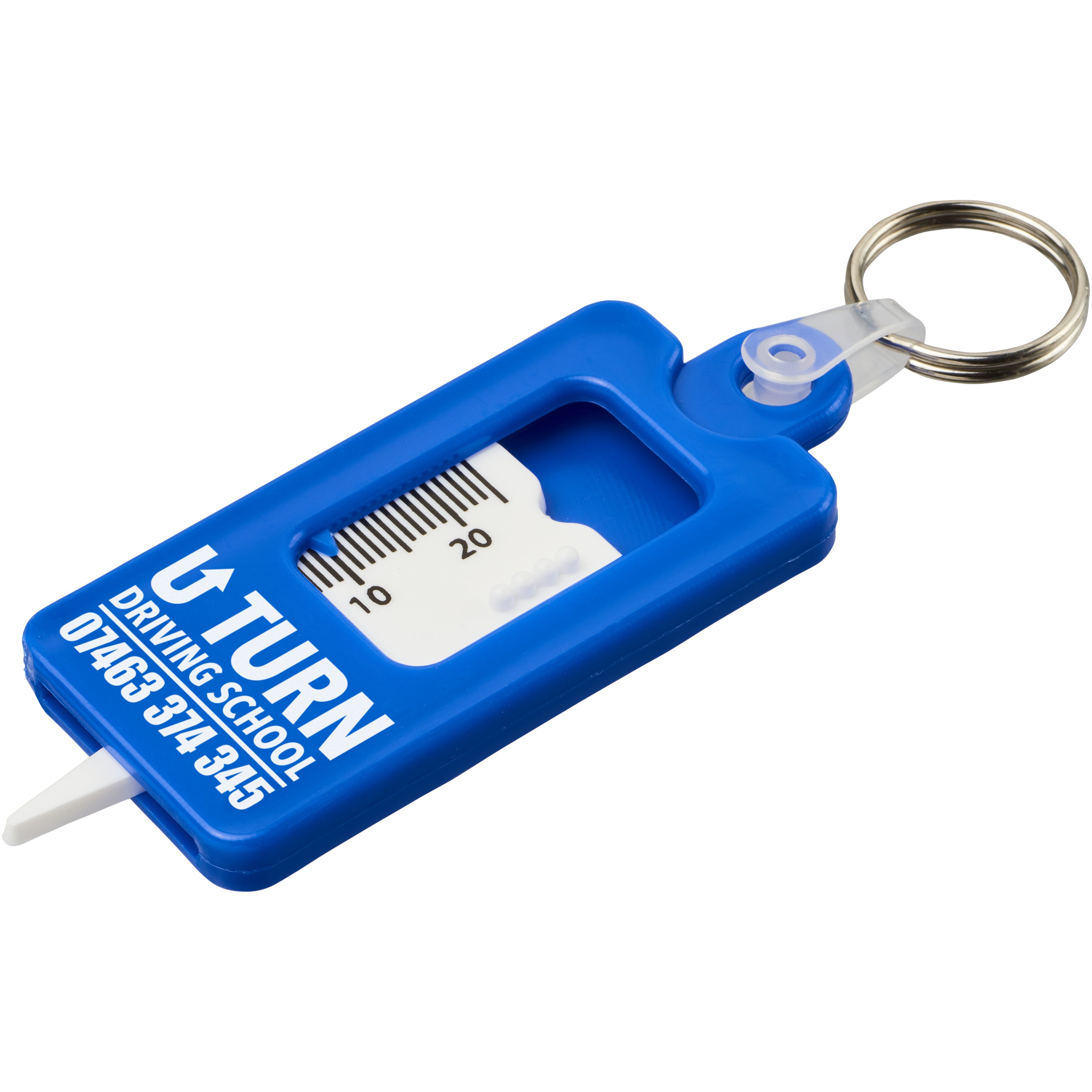 Recycled Tyre Tread Gauge Keyring