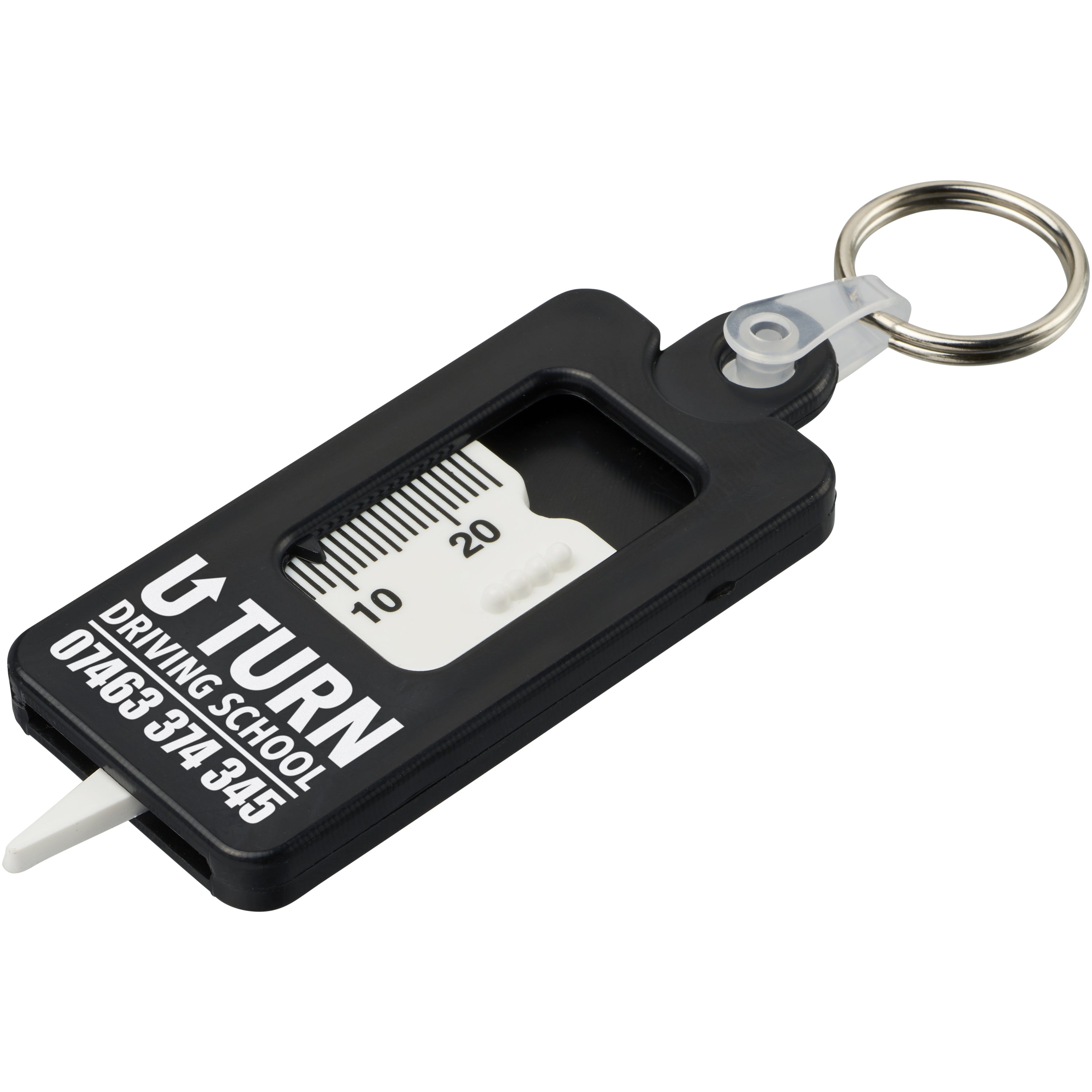 Recycled Tyre Tread Gauge Keyring