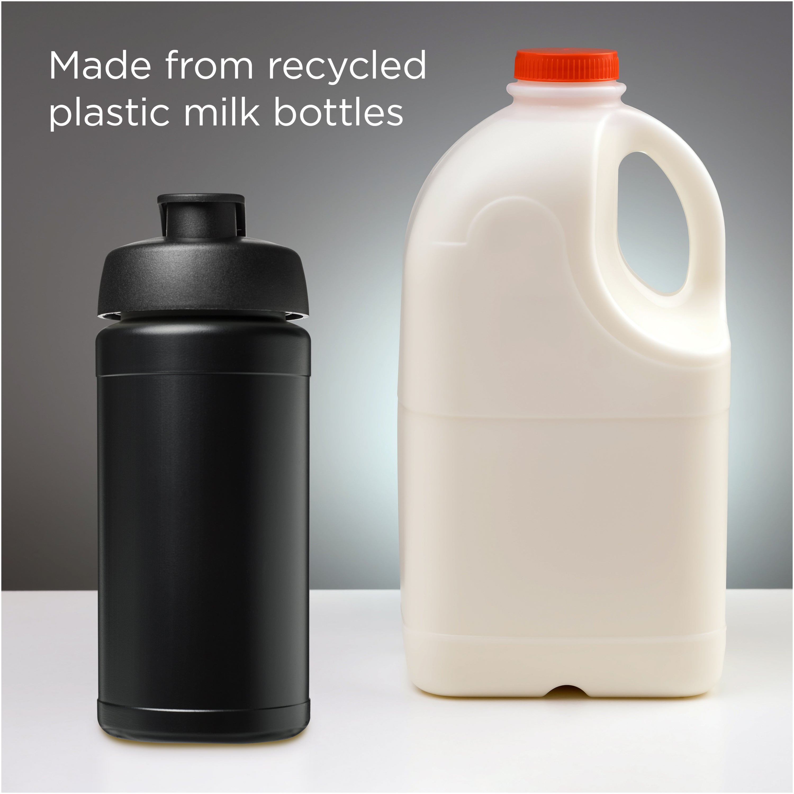 Recycled Plastic Flip Lid Sports Water Bottle
