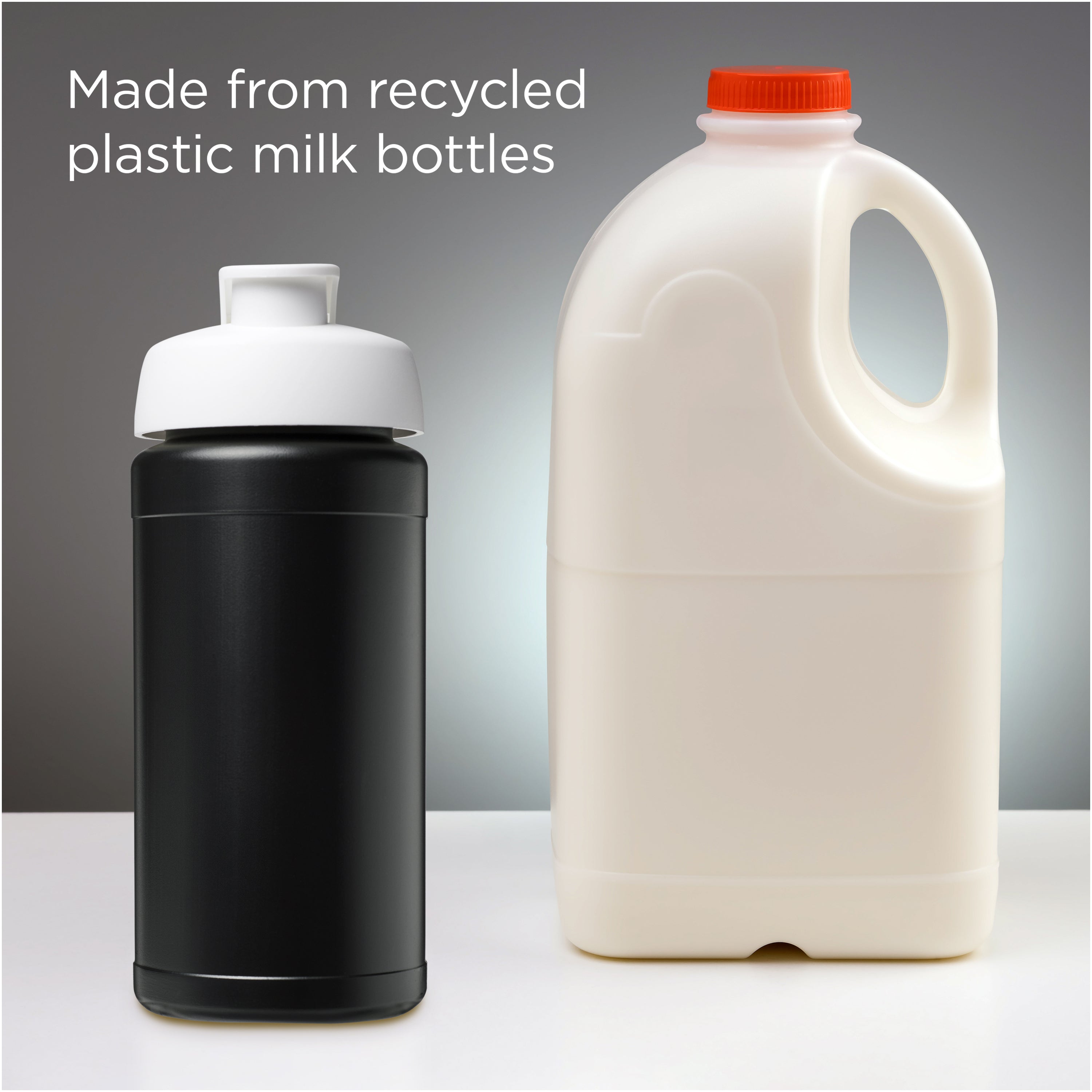 Recycled Plastic Flip Lid Sports Water Bottle