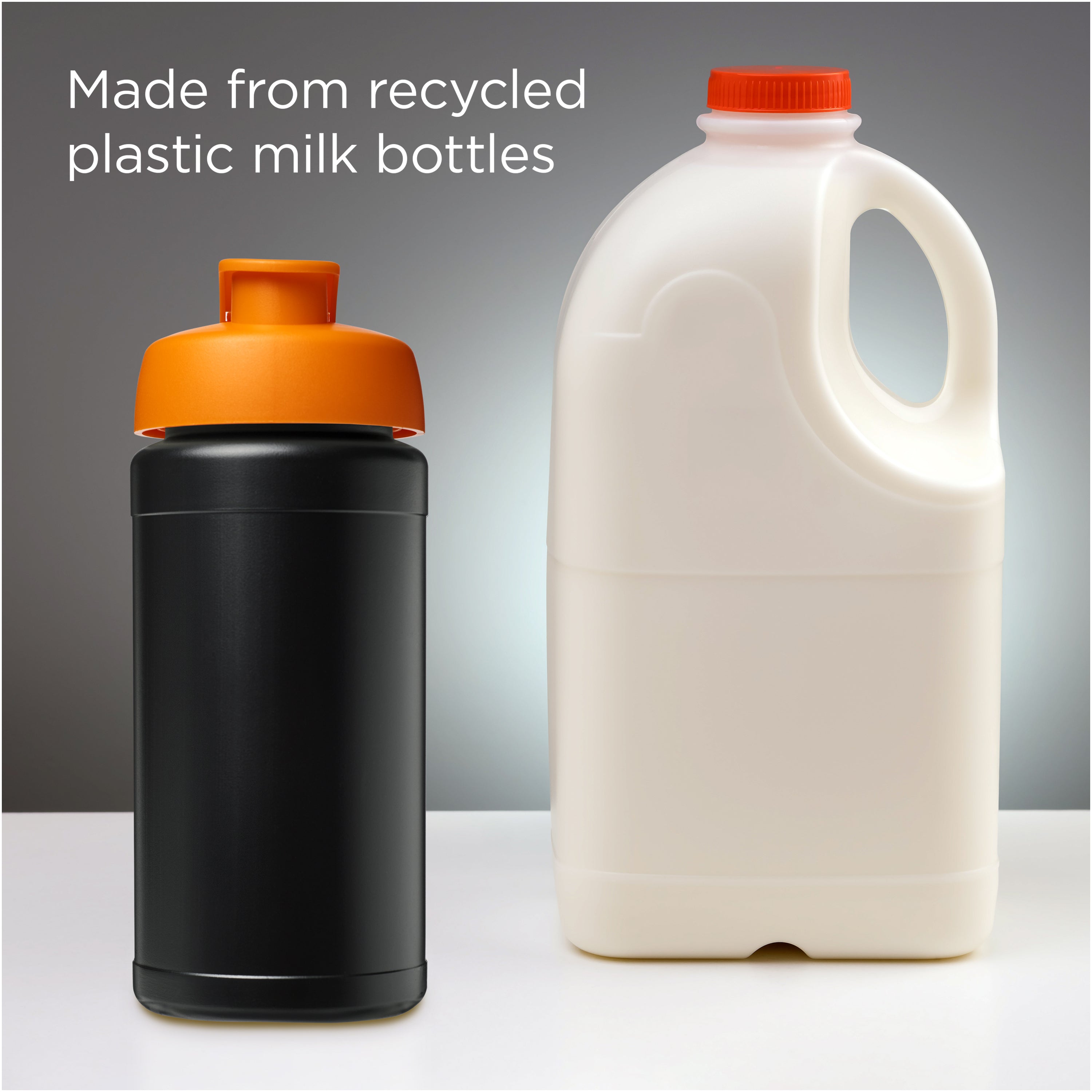 Recycled Plastic Flip Lid Sports Water Bottle