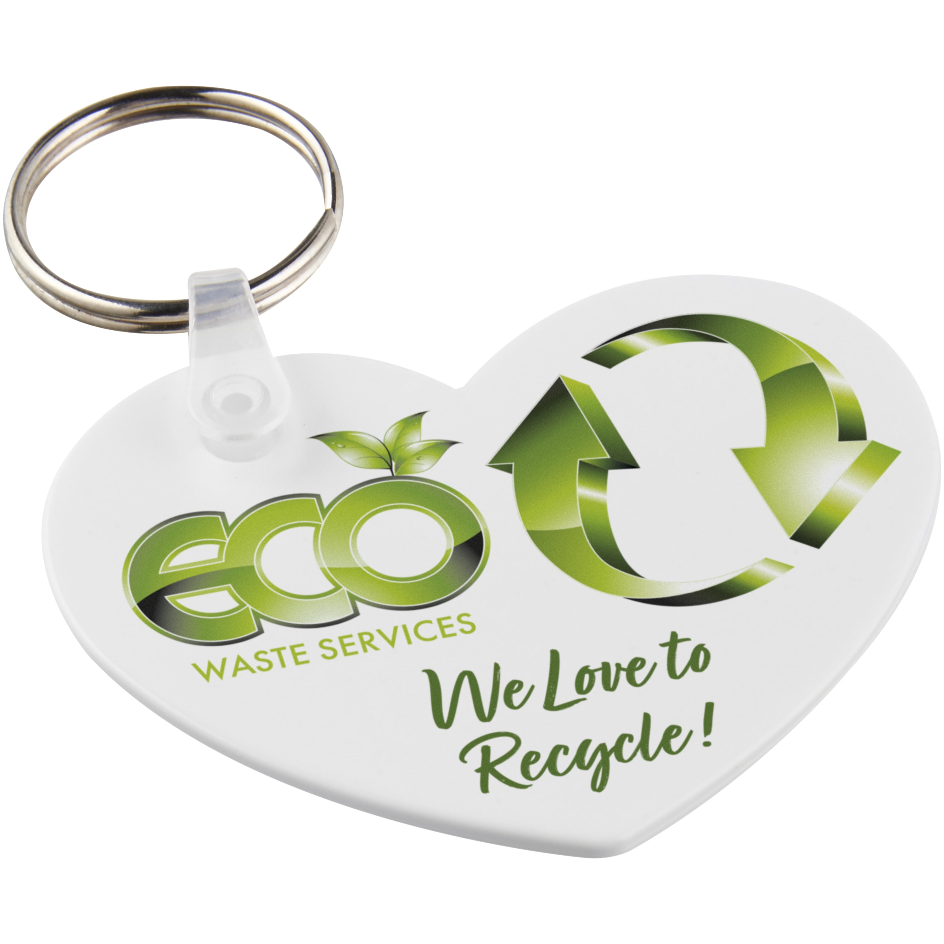 White Heart Shaped Recycled Keyring