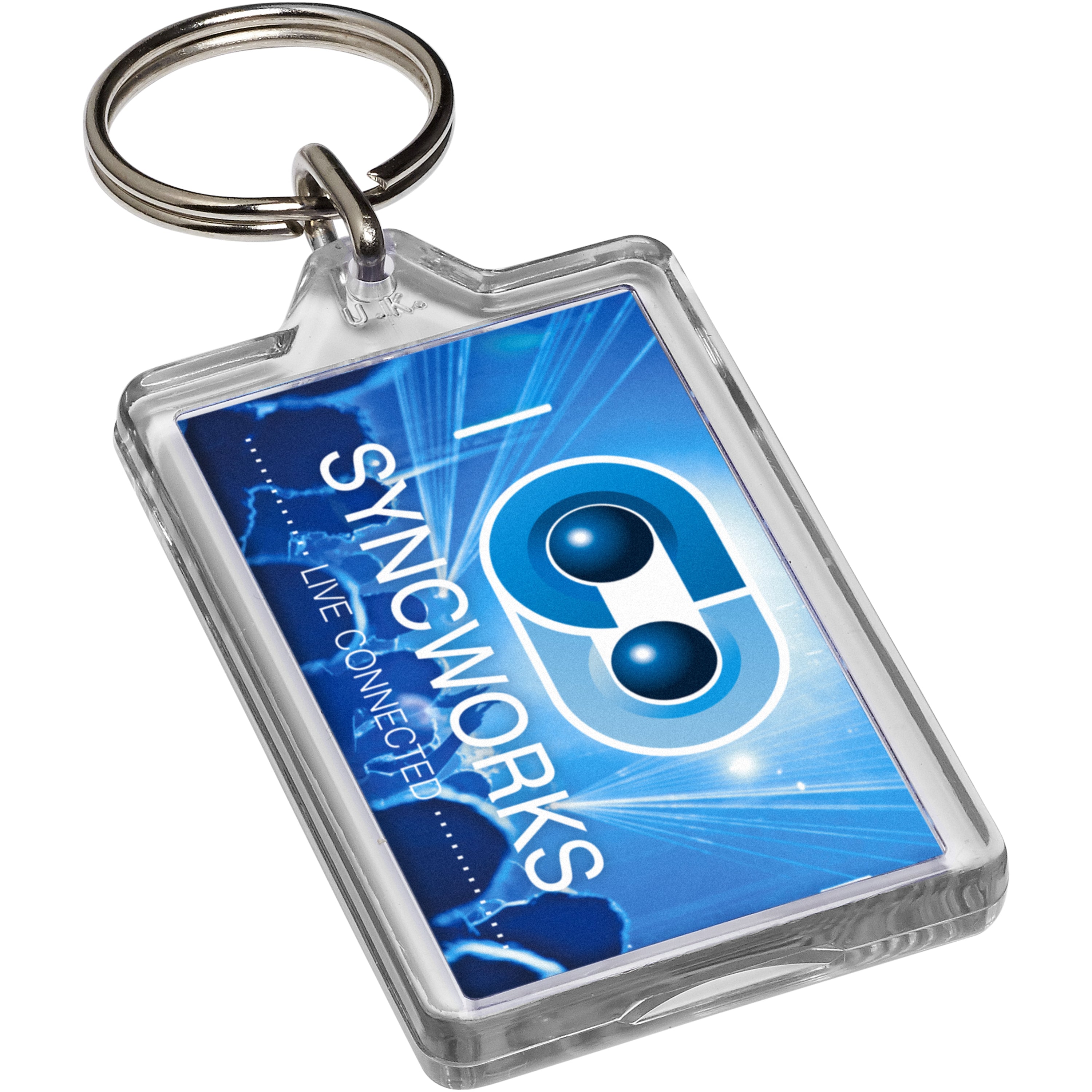 Clear Rectangular Reopenable Keyring