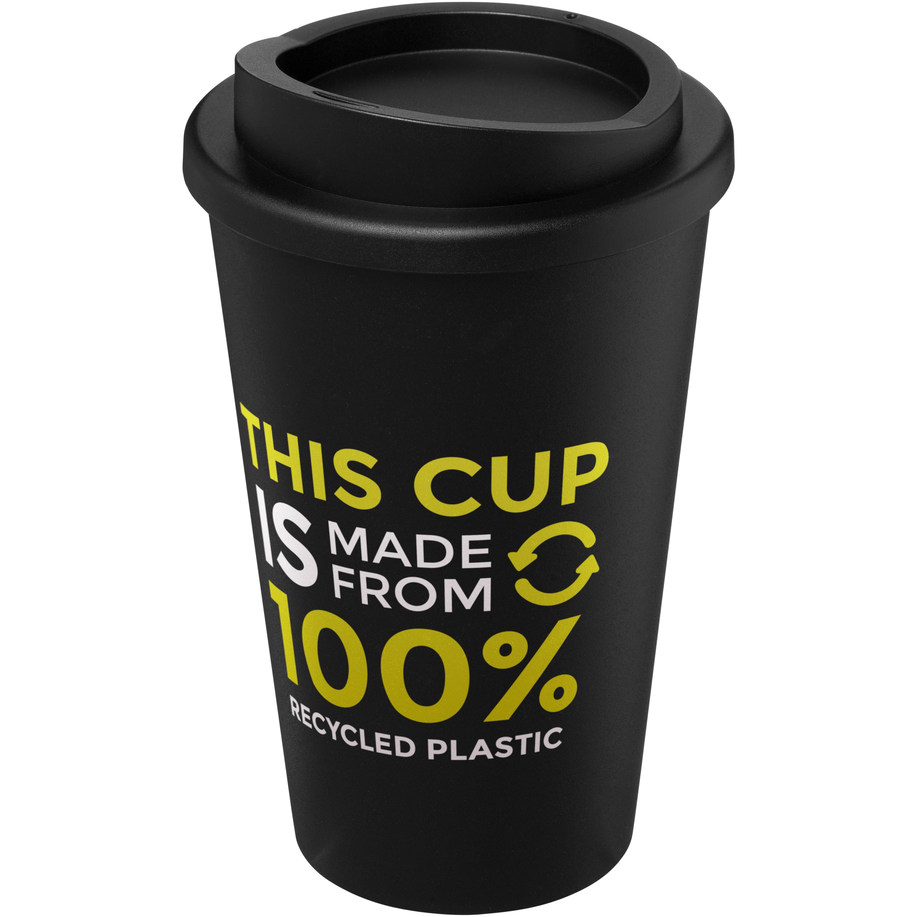 Recycled Double Walled Black Lid Tumbler