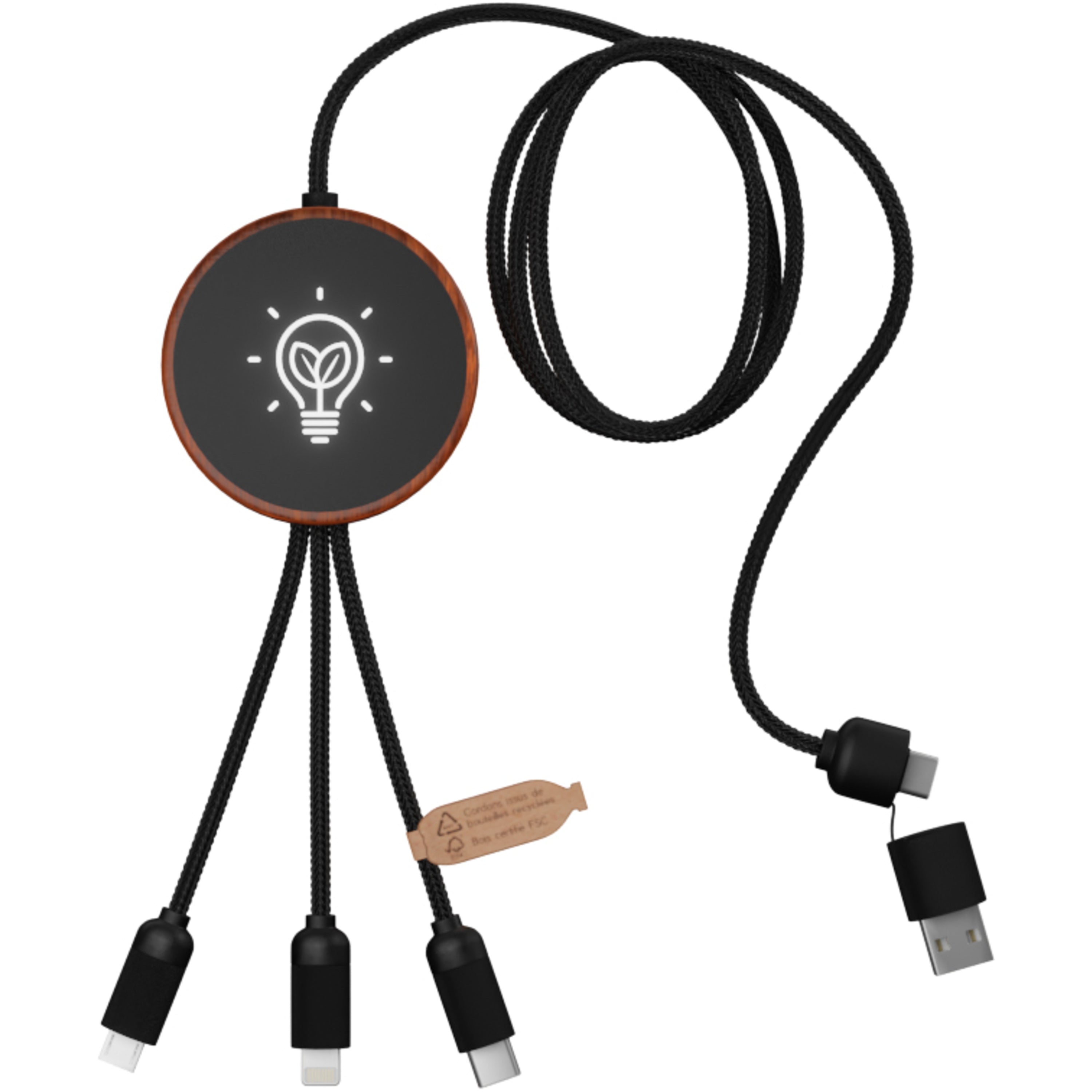 Recycled Plastic Light Up Charging Cable and Pad