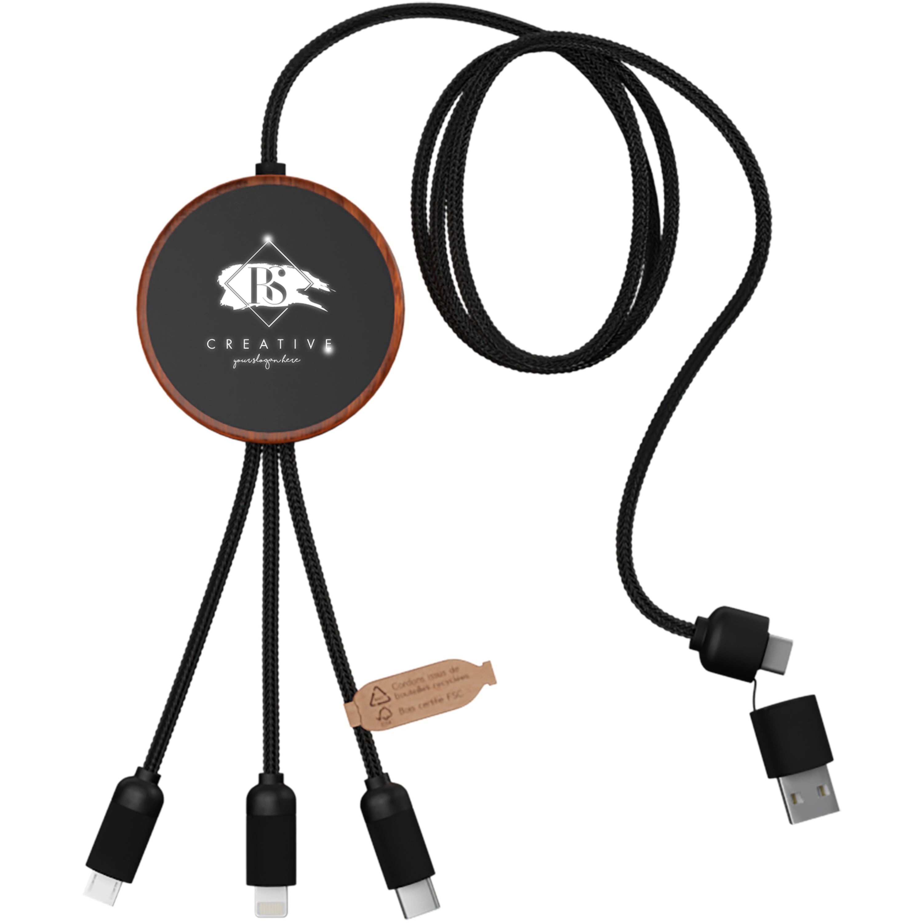Recycled Plastic Light Up Charging Cable and Pad