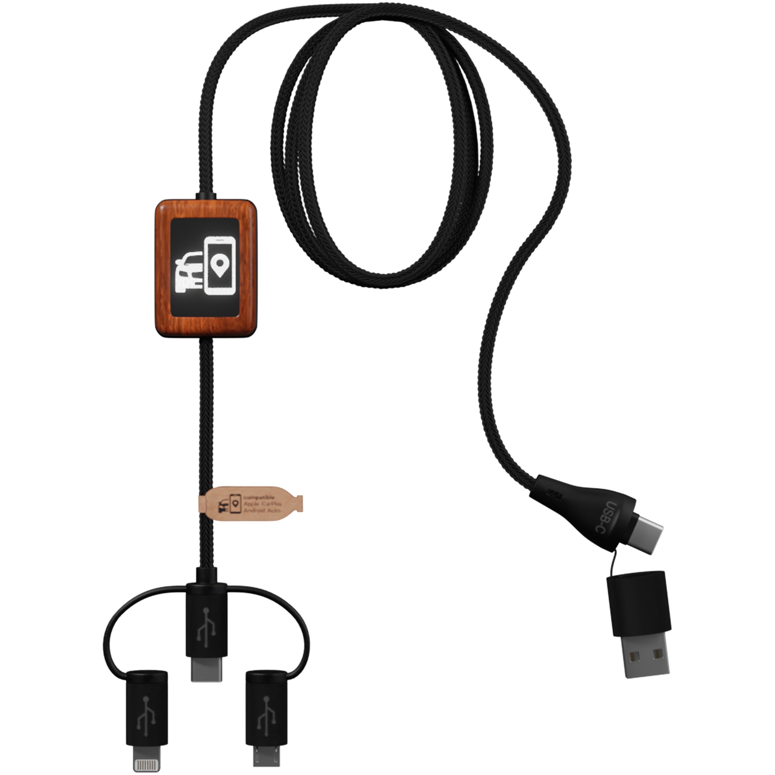 5-in-1 CarPlay Bamboo Charging Cable