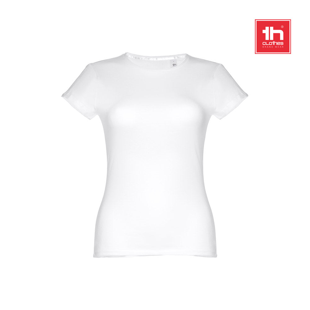 Thc Sofia Wh. Women's Fitted Short Sleeve Cotton T-Shirt. White