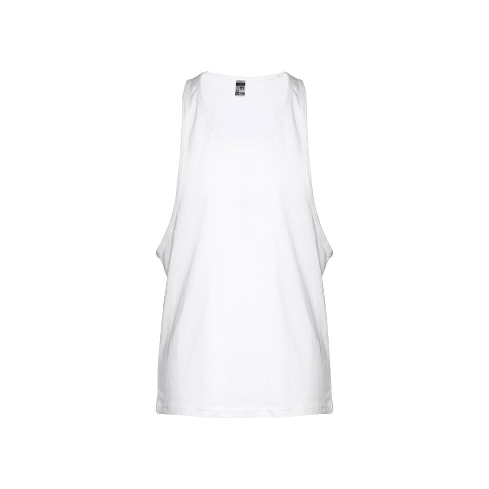 Thc Ibiza Wh. Men's Split-Sleeve Cotton T-Shirt With Dropped Armholes