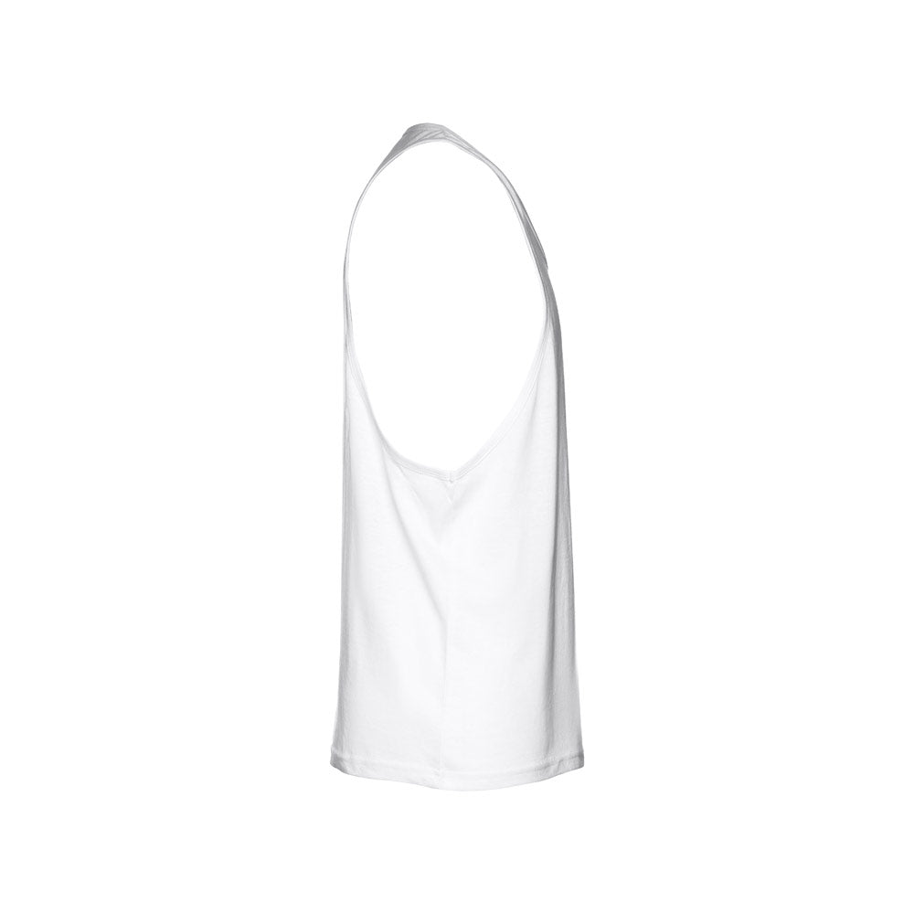 Thc Ibiza Wh. Men's Split-Sleeve Cotton T-Shirt With Dropped Armholes
