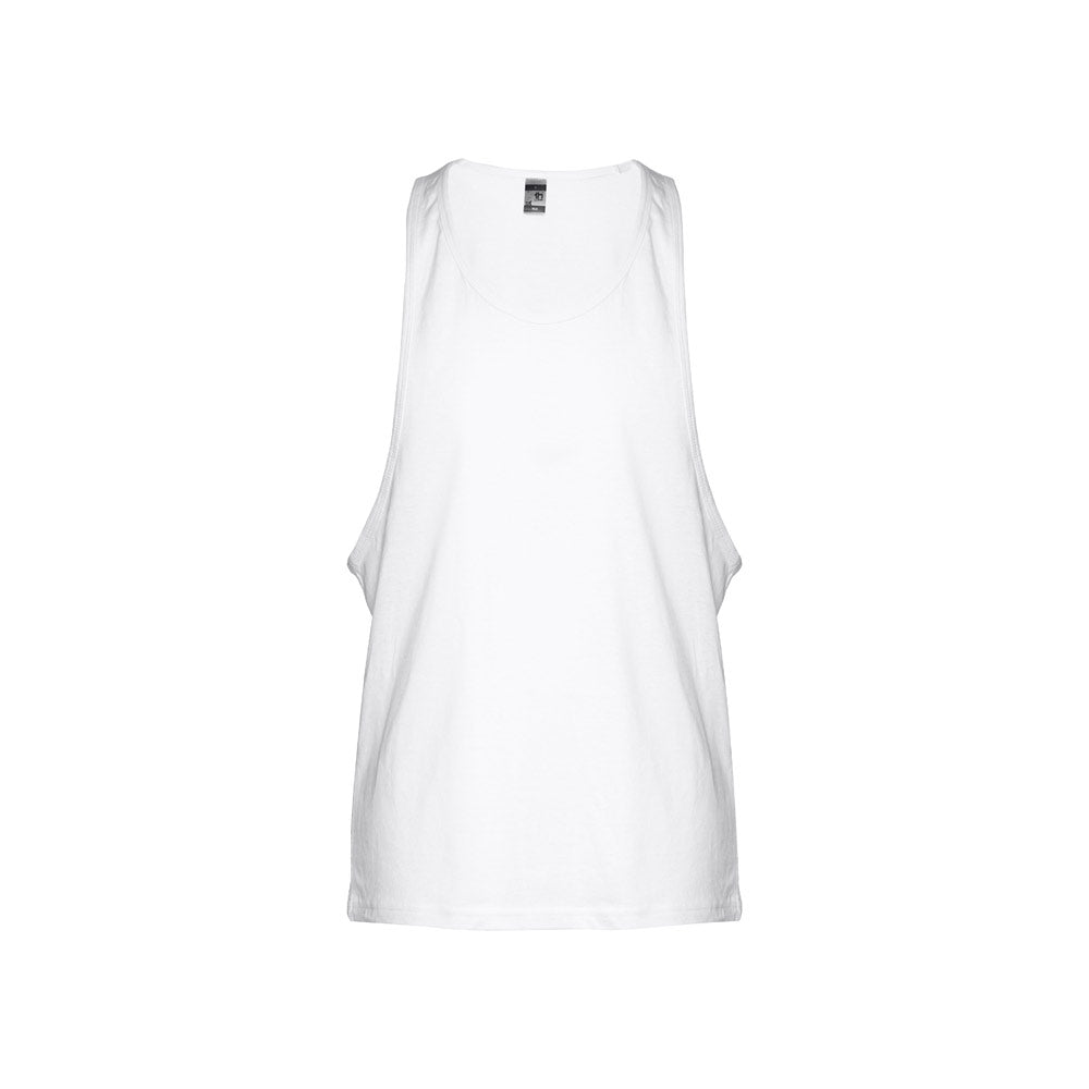 Thc Ibiza Wh. Men's Split-Sleeve Cotton T-Shirt With Dropped Armholes