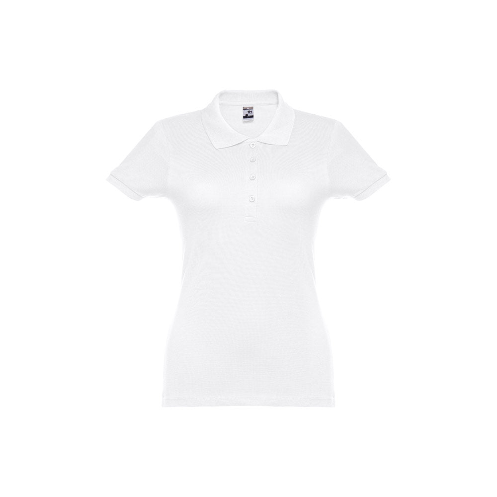 Thc Eve Wh. Short-Sleeved Fitted Polo For Women In 100% Cotton