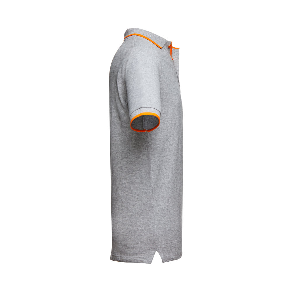 Thc Rome. Men's Polo Shirt With Contrast Colour Trim And Buttons