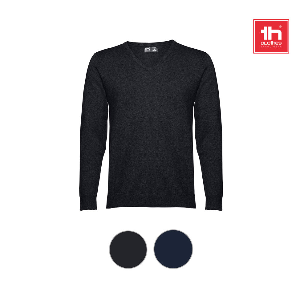 Thc Milan. Men's V-Neck Pullover In Cotton And Polyamide