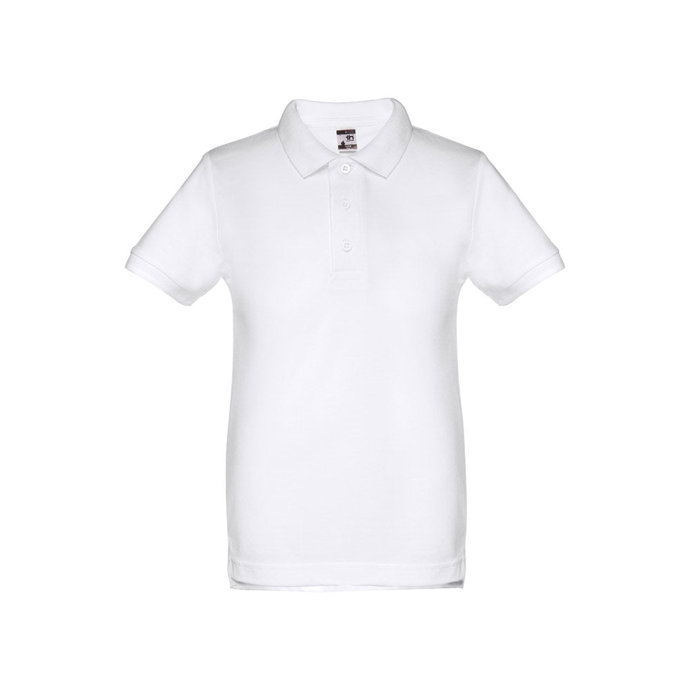 Thc Adam Kids Wh. Kids Short-Sleeved 100% Cotton Piqué Polo Shirt Unisex). White