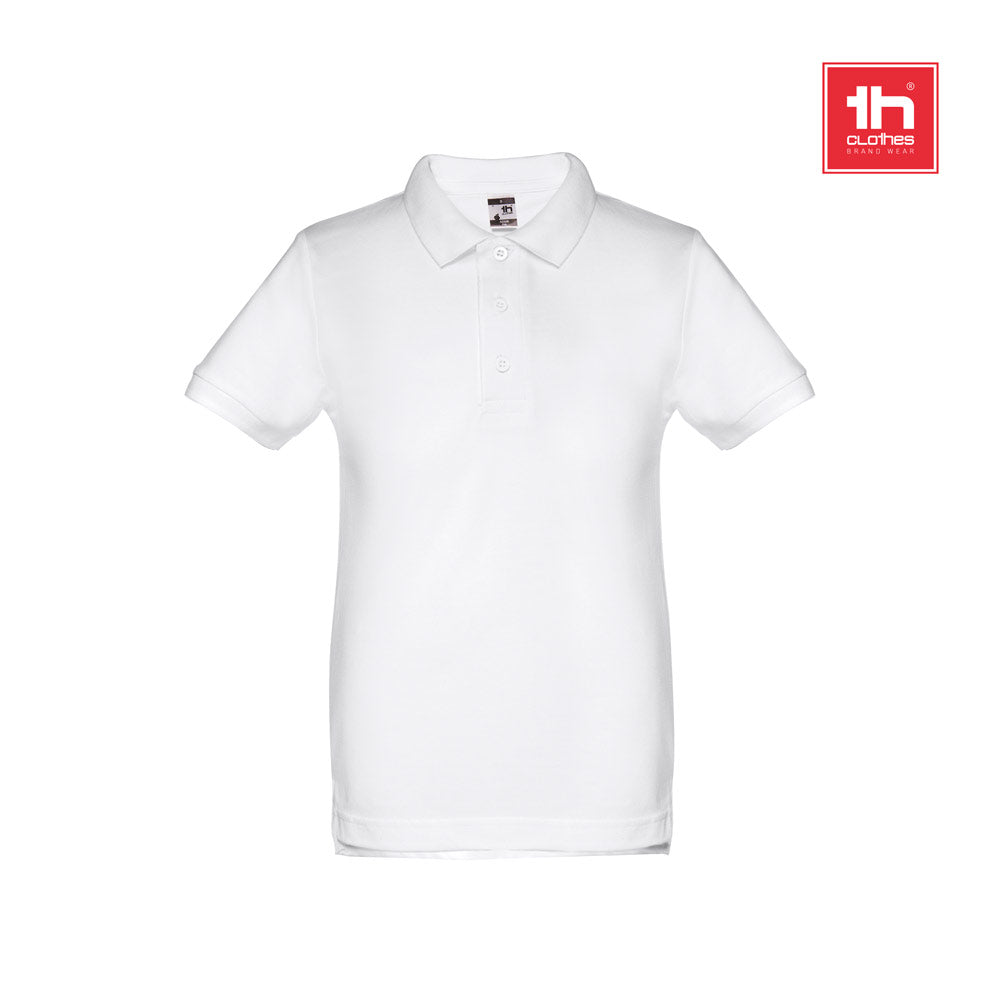 Thc Adam Kids Wh. Kids Short-Sleeved 100% Cotton Piqué Polo Shirt Unisex). White