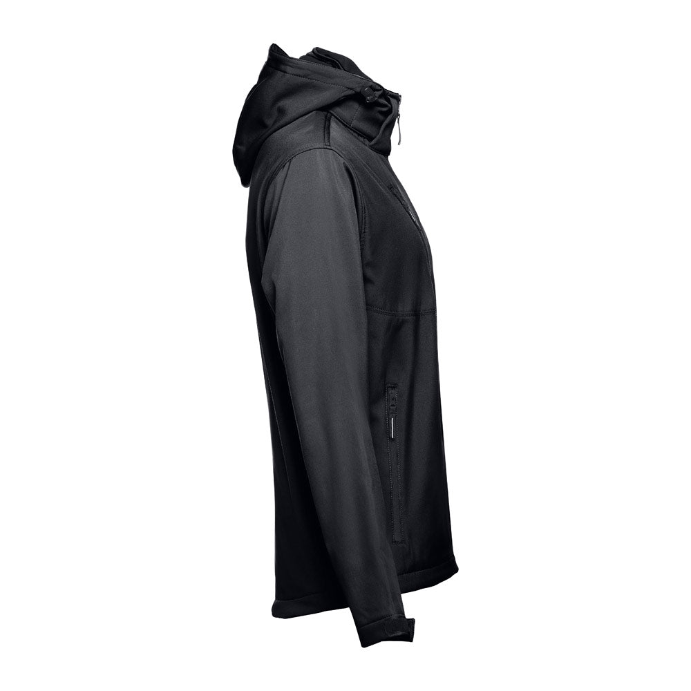 Thc Zagreb. Men's Softshell Jacket With Detachable Hood And Rounded Back Hem
