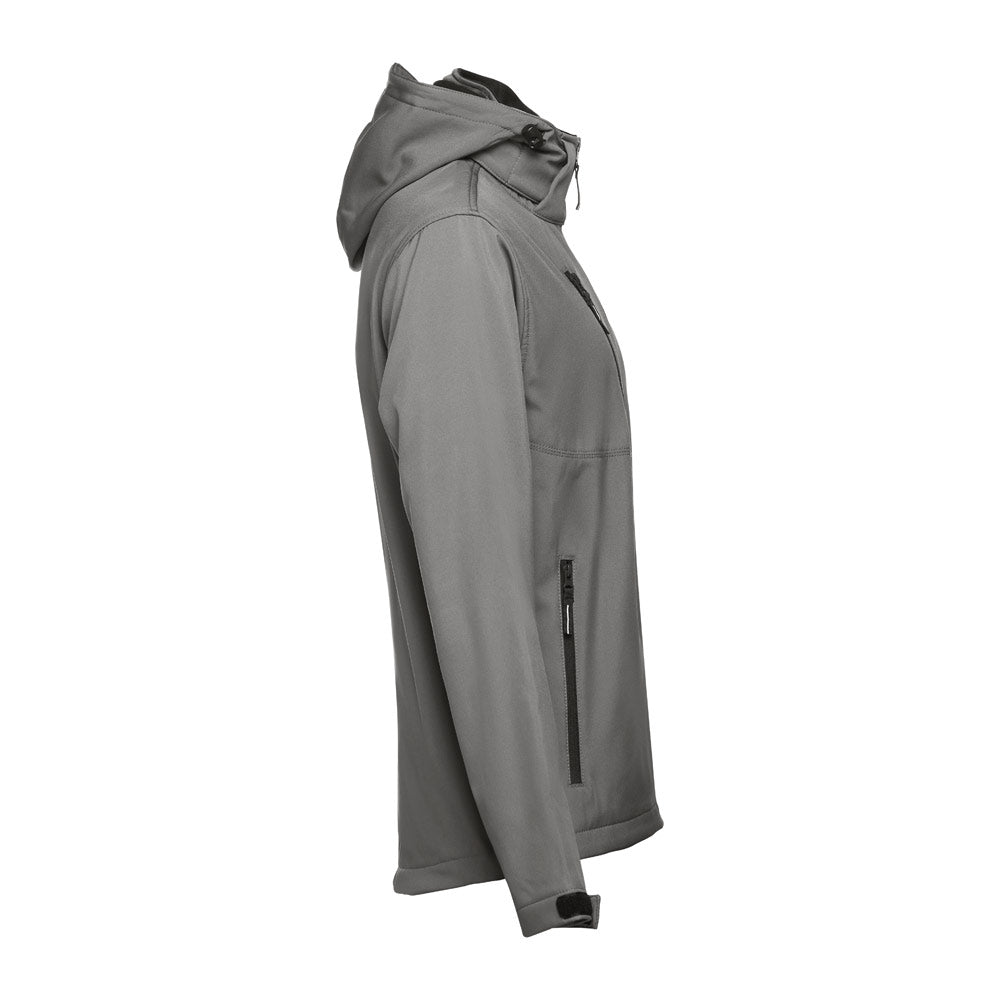 Thc Zagreb. Men's Softshell Jacket With Detachable Hood And Rounded Back Hem