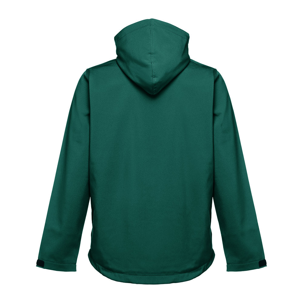 Thc Zagreb. Men's Softshell Jacket With Detachable Hood And Rounded Back Hem