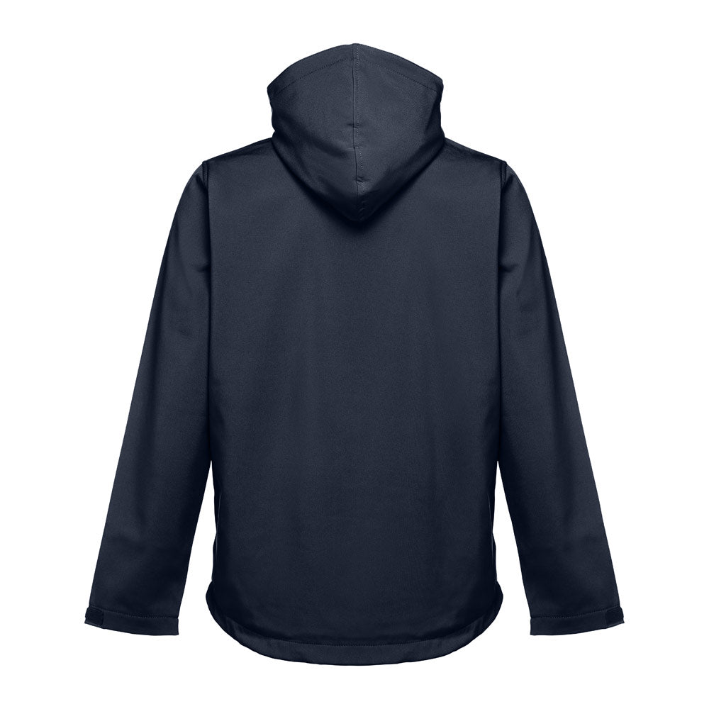 Thc Zagreb. Men's Softshell Jacket With Detachable Hood And Rounded Back Hem