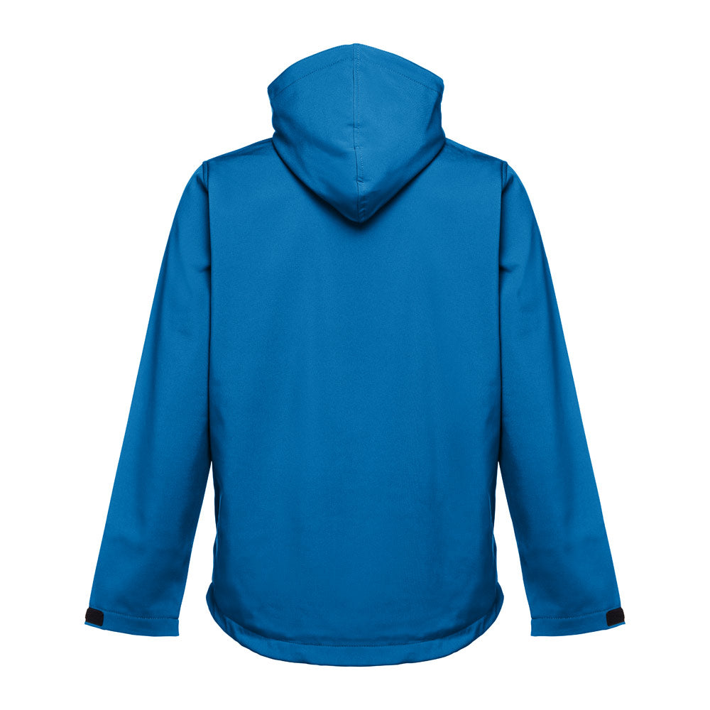 Thc Zagreb. Men's Softshell Jacket With Detachable Hood And Rounded Back Hem