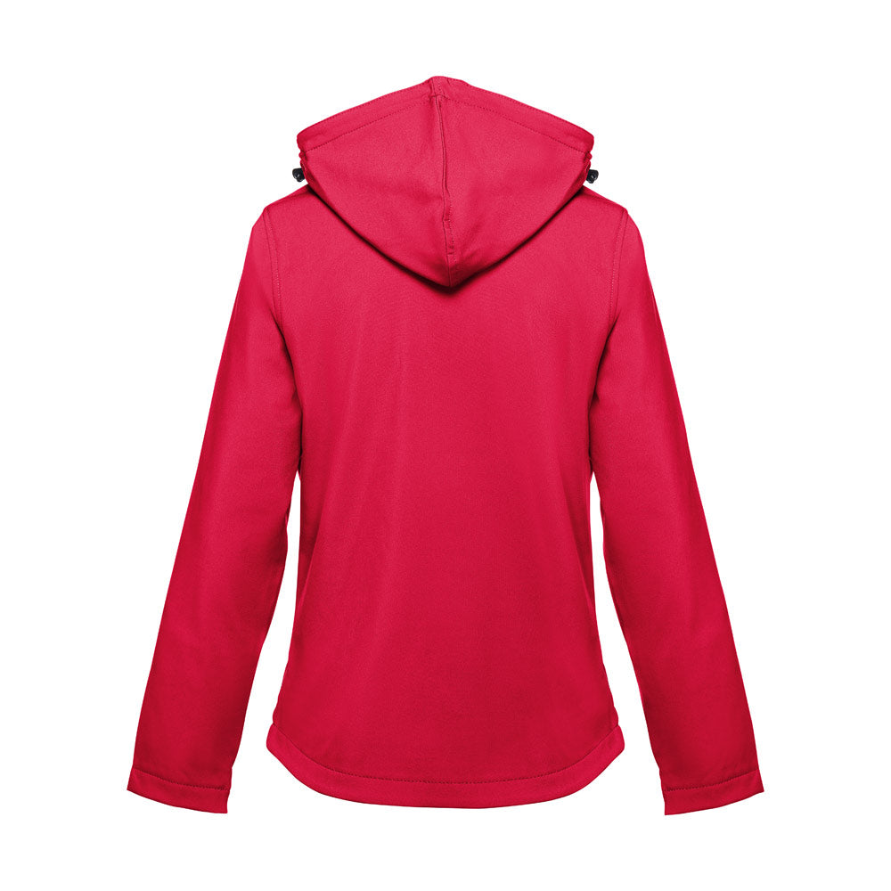 Thc Zagreb Women. Women's Softshell Jacket With Detachable Hood And Rounded Back Hem