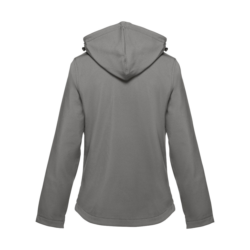 Thc Zagreb Women. Women's Softshell Jacket With Detachable Hood And Rounded Back Hem