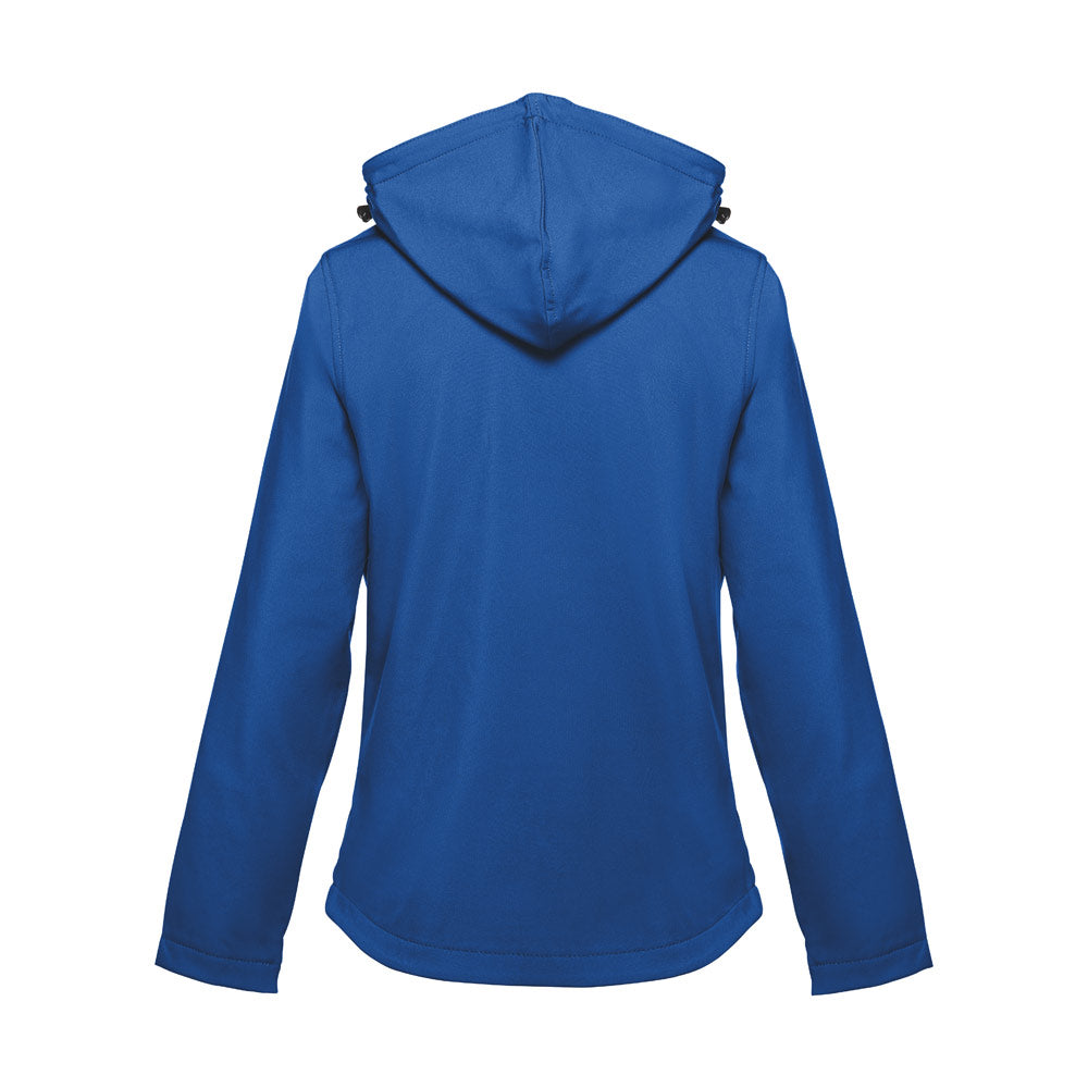 Thc Zagreb Women. Women's Softshell Jacket With Detachable Hood And Rounded Back Hem