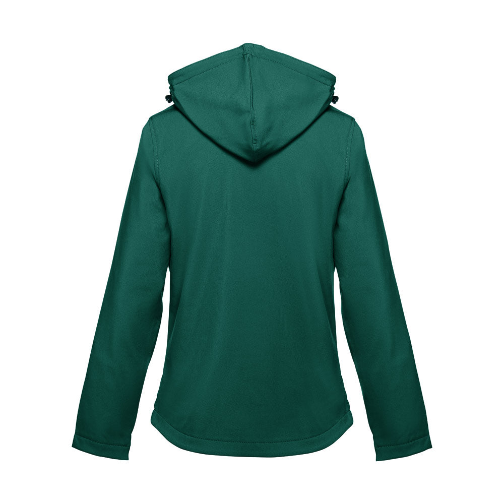 Thc Zagreb Women. Women's Softshell Jacket With Detachable Hood And Rounded Back Hem
