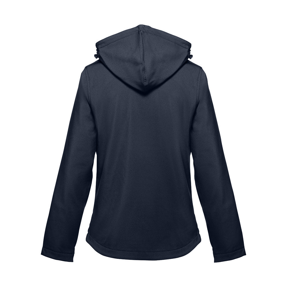 Thc Zagreb Women. Women's Softshell Jacket With Detachable Hood And Rounded Back Hem