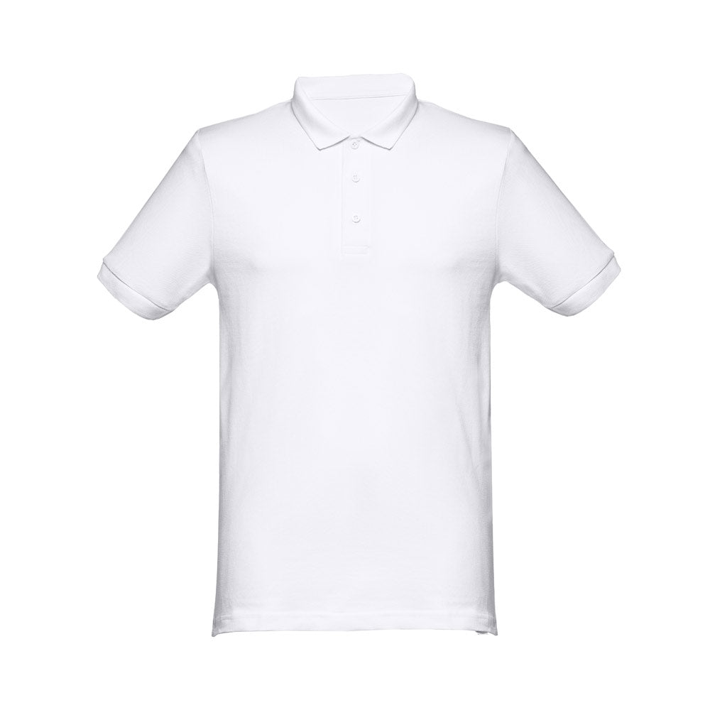 Thc Monaco Wh. Men's Short-Sleeved Piqué Polo Shirt In 100% Cotton