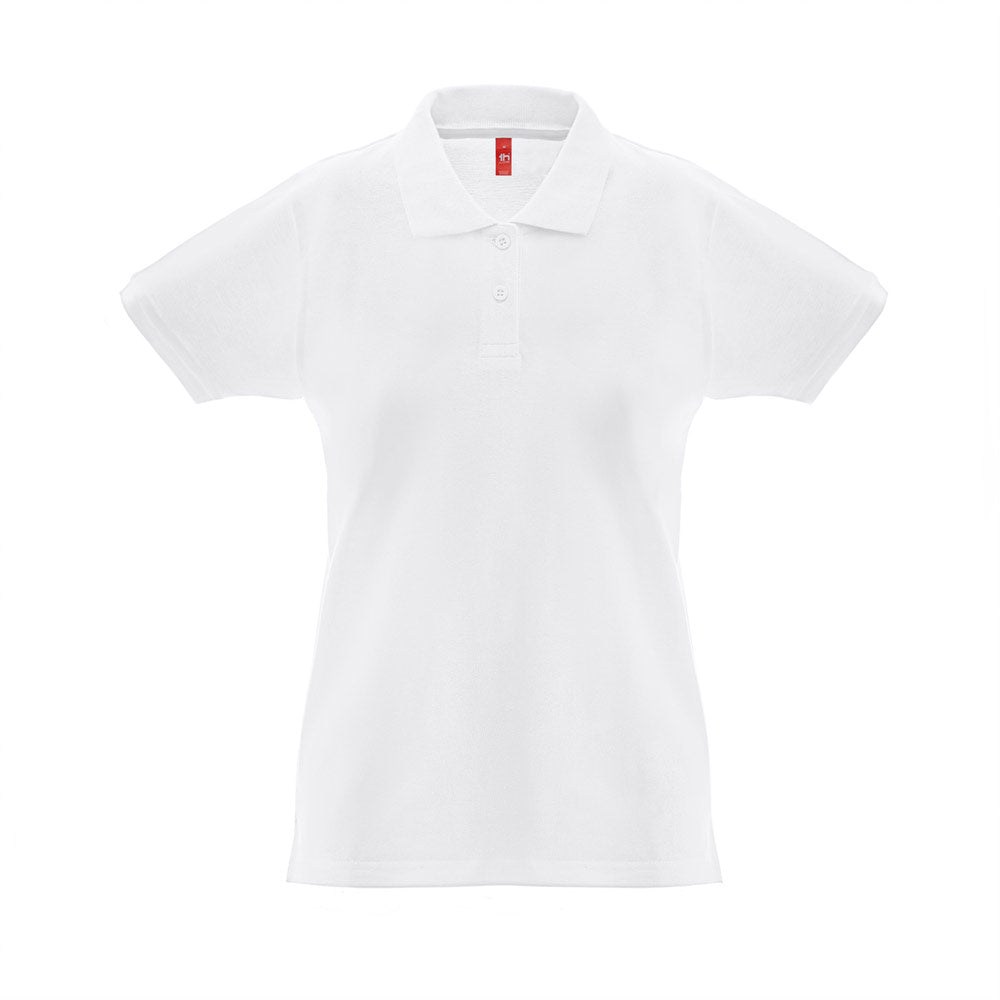 Thc Monaco Women Wh. Women's Short-Sleeved Polo Shirt In Carded Cotton