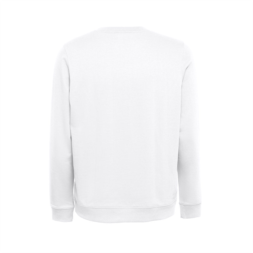 Thc Colombo Wh. Unisex Sweatshirt In Italian With Ribbed Collar, Cuffs And Waistband. White