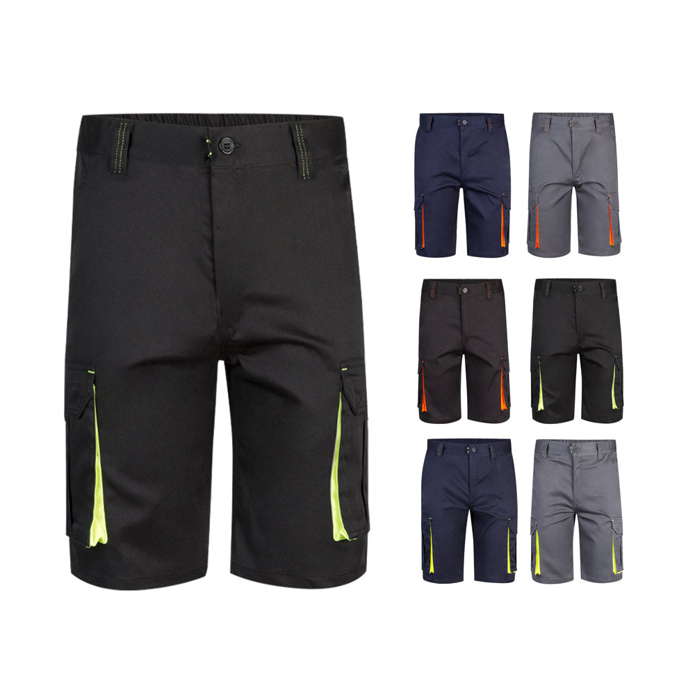 Vl Hemera. Two-Tone, Multi-Pocket Stretch Bermuda Shorts (240G/M²), In Cotton (46%), Eme (38%) And Polyester (16%)