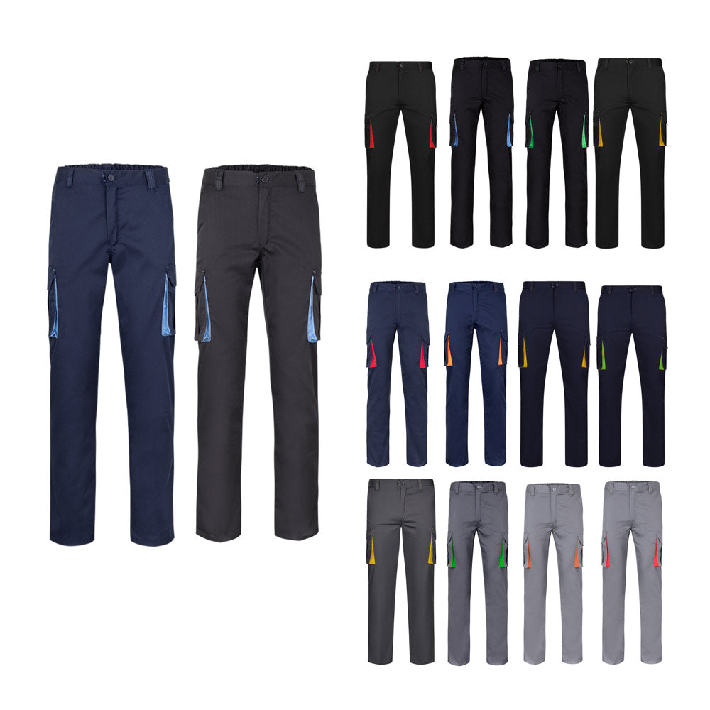 Vl Fides. Two-Tone, Multi-Pocket Stretch Trousers (240G/M²), In Cotton (46%), Eme (38%) And Polyester (16%)