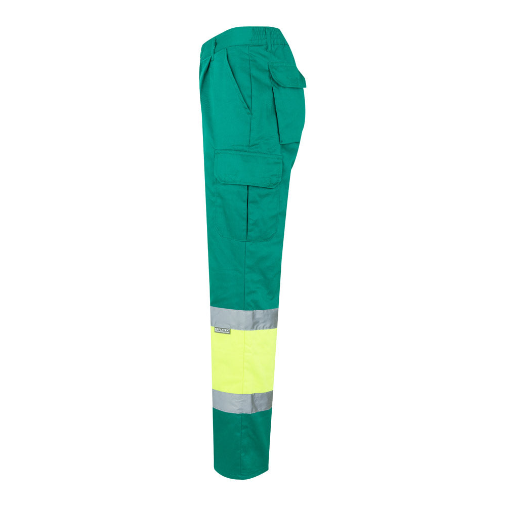 Vl Athena. Two-Tone Twill Trousers (210G/M²), Lined, Multi-Pocket, In Cotton (20%) And Polyester (80%)
