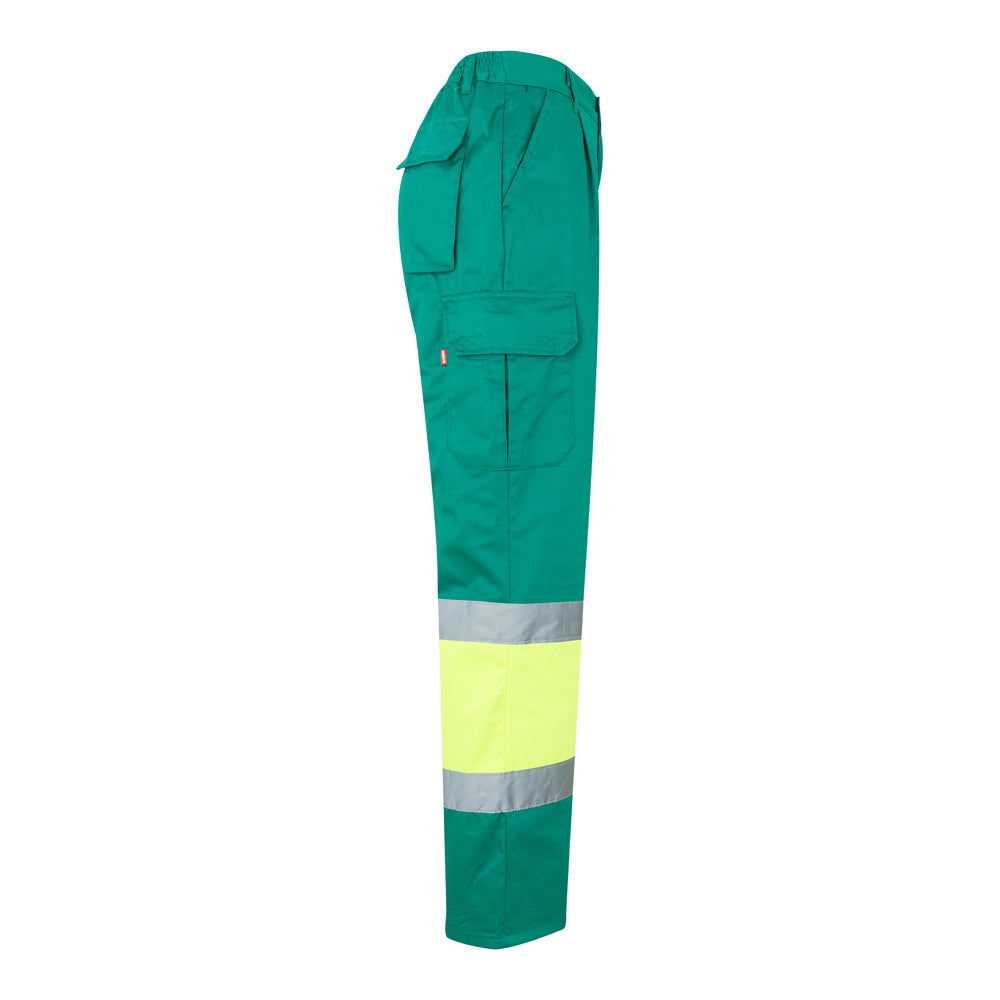 Vl Athena. Two-Tone Twill Trousers (210G/M²), Lined, Multi-Pocket, In Cotton (20%) And Polyester (80%)