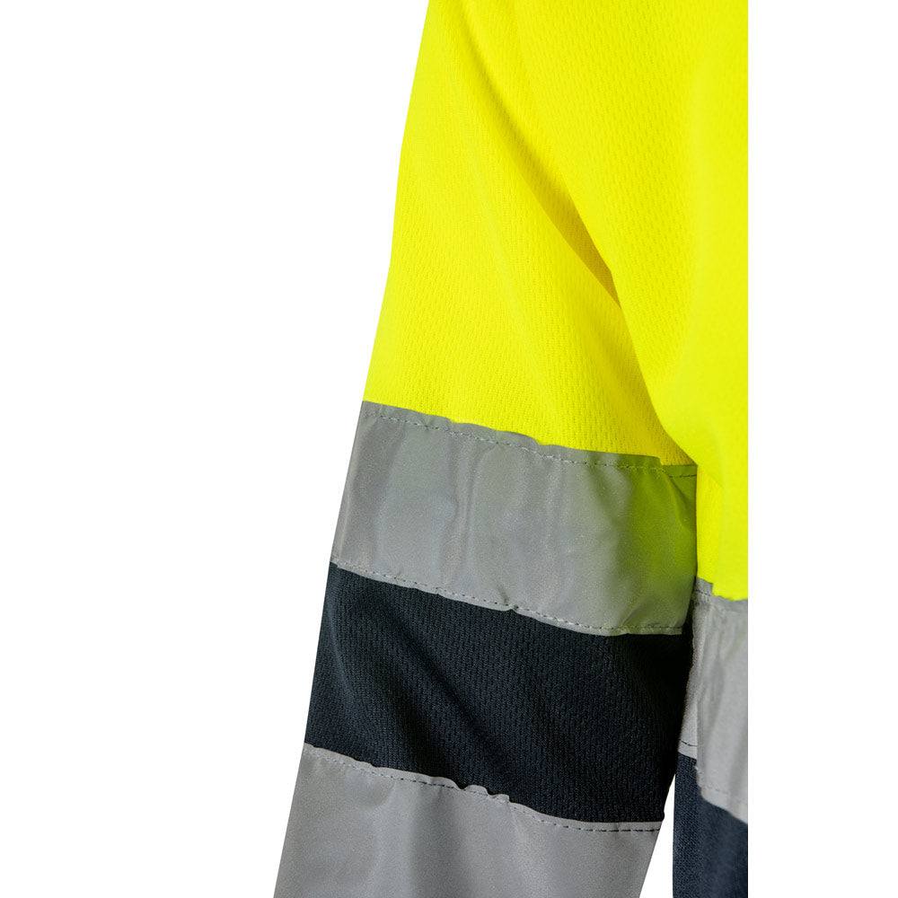Vl Vulcan Large. Two-Tone Bird-Eye Polo Shirt (160G/M²) With Long Sleeves, In Polyester (100%)
