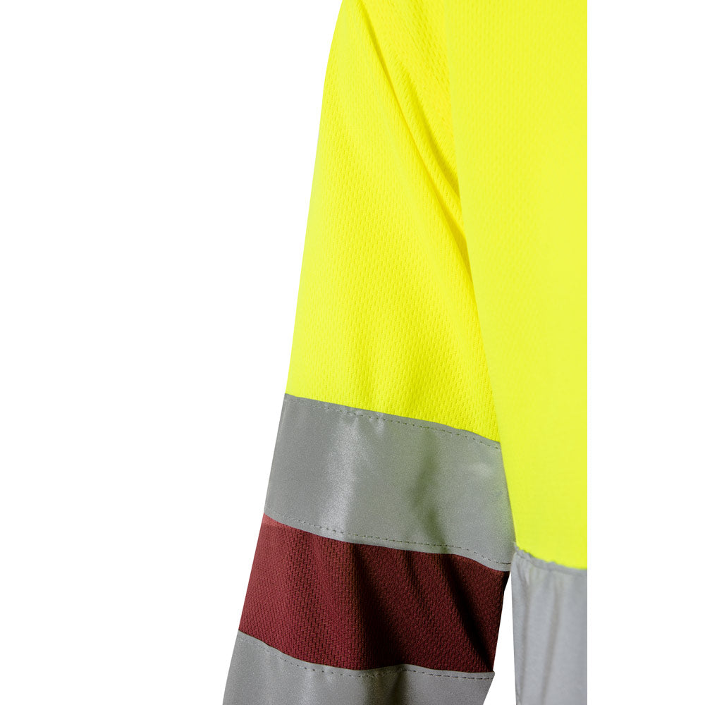 Vl Vulcan Large. Two-Tone Bird-Eye Polo Shirt (160G/M²) With Long Sleeves, In Polyester (100%)