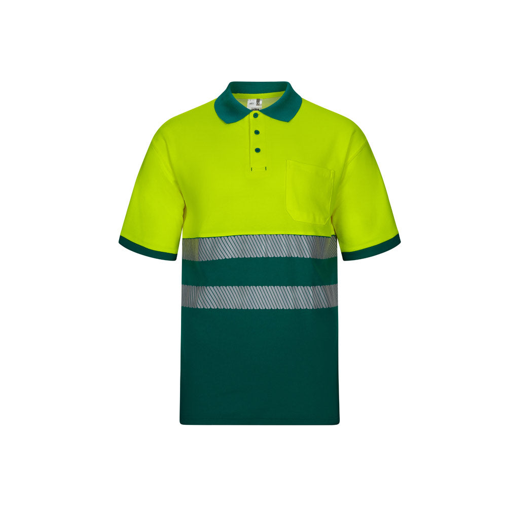 Vl Achelous. Two-Tone Piqué Polo Shirt (150G/M²) With Short Sleeves, In Cotton (55%) And Polyester (45%)