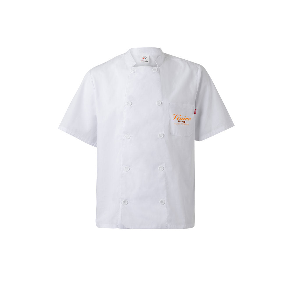 Vl Durga. Short-Sleeved Poplin (110G/M²) Kitchen Jacket In Cotton (35%) And Polyester (65%)