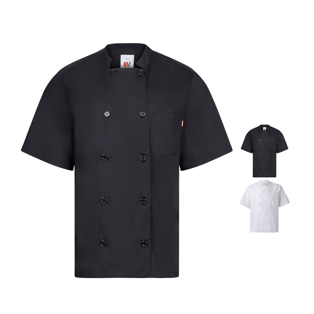 Vl Durga. Short-Sleeved Poplin (110G/M²) Kitchen Jacket In Cotton (35%) And Polyester (65%)