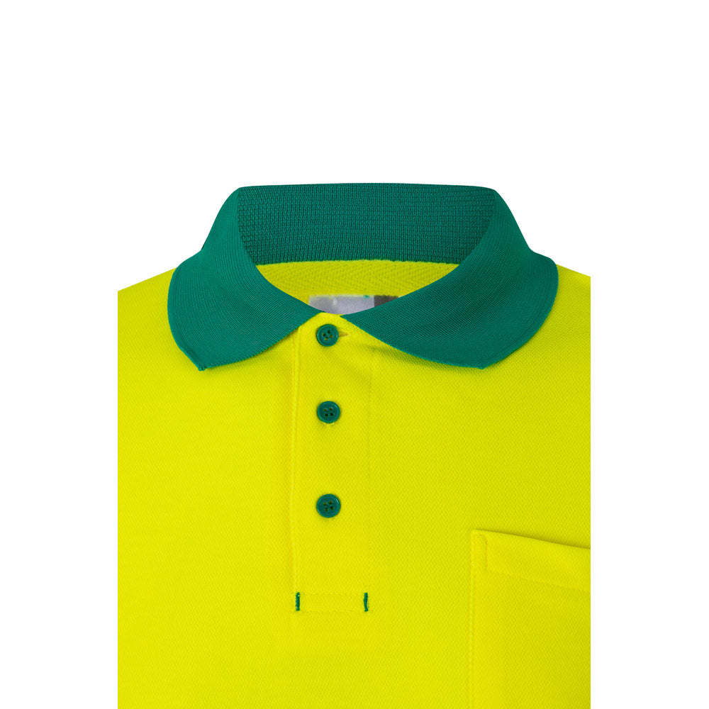 Vl Pluto Large. Two-Tone Piqué Polo Shirt (150G/M²) With Long Sleeves, In Cotton (55%) And Polyester (45%)
