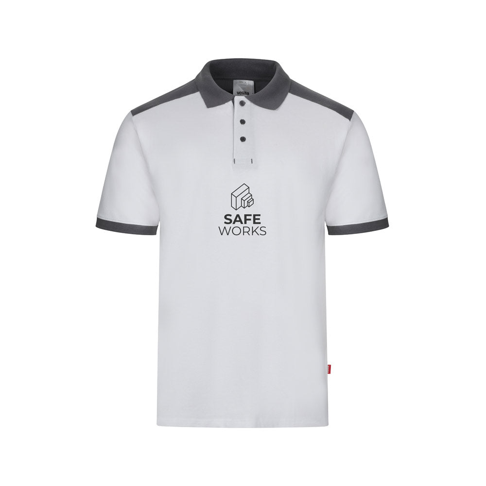 Vl Veles. Two-Tone Stretch Piqué Polo Shirt (200G/M²) With Short Sleeves, In Polyester (96%) And Elastane (4%)