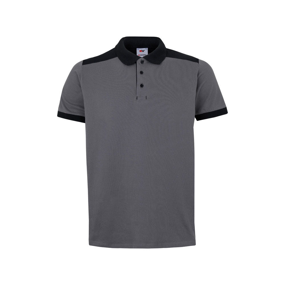 Vl Veles. Two-Tone Stretch Piqué Polo Shirt (200G/M²) With Short Sleeves, In Polyester (96%) And Elastane (4%)