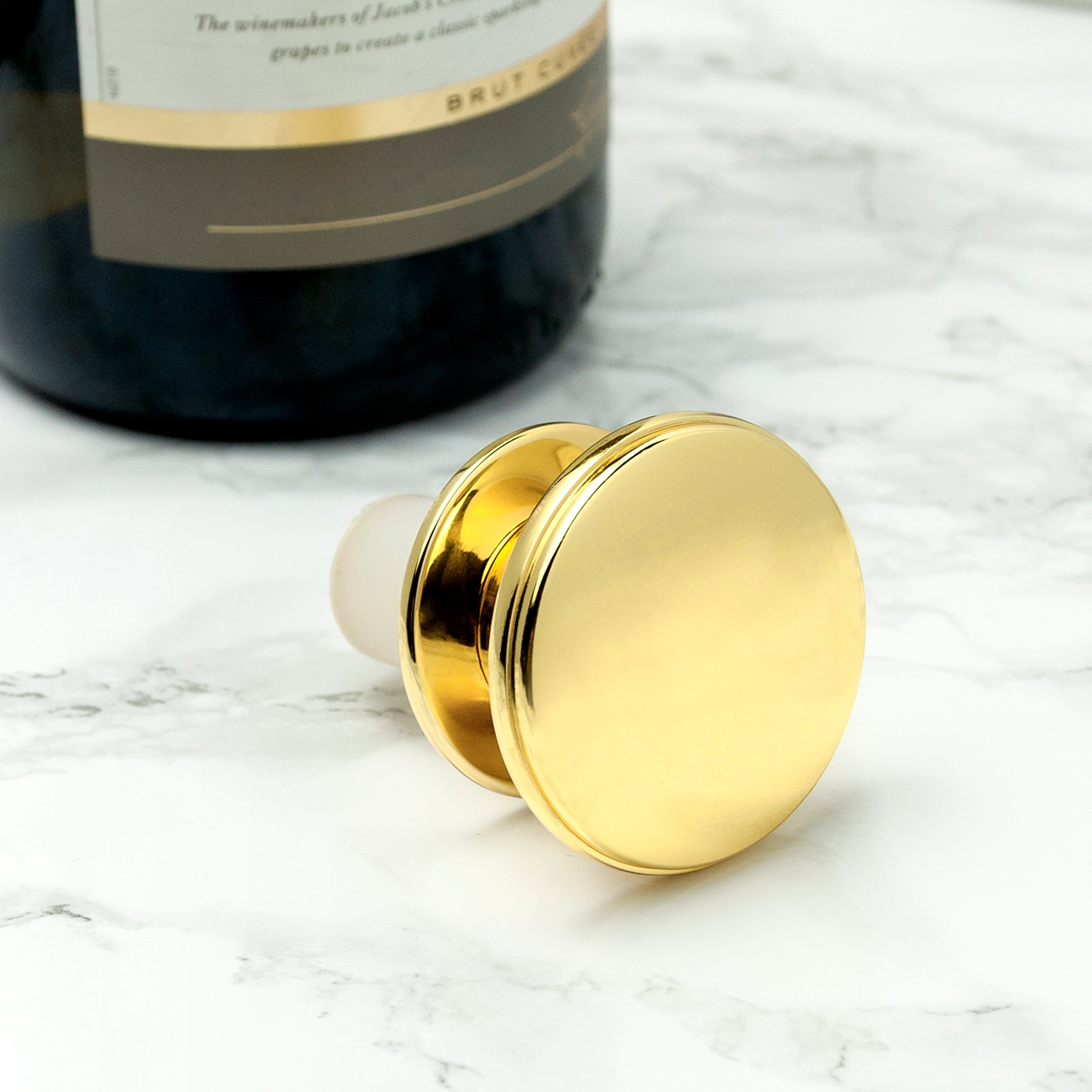Luxury Plated Bottle Stopper with Rubber Seal