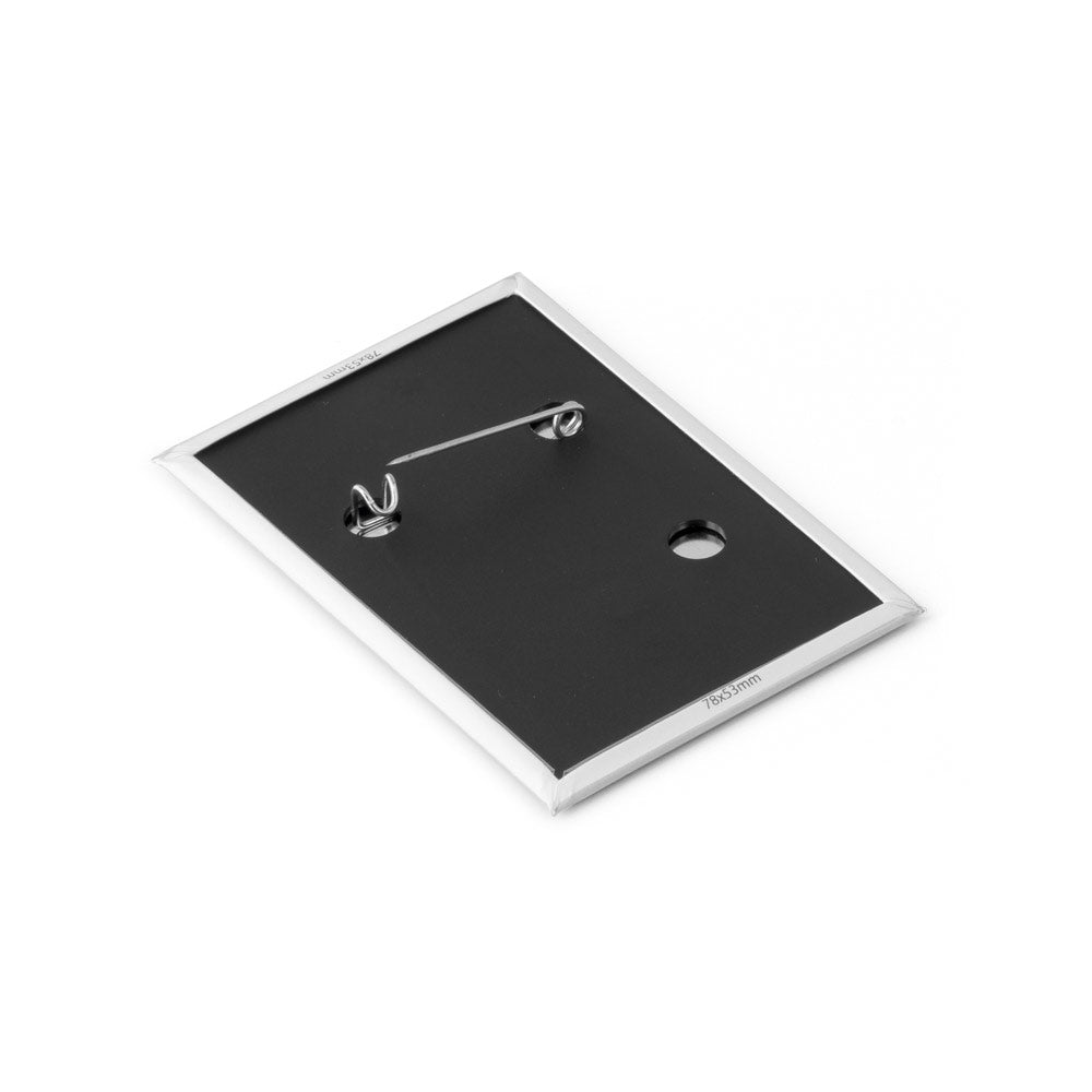 Button P'in 13. Button P'in 13. Vertical Rectangular Pin Badge