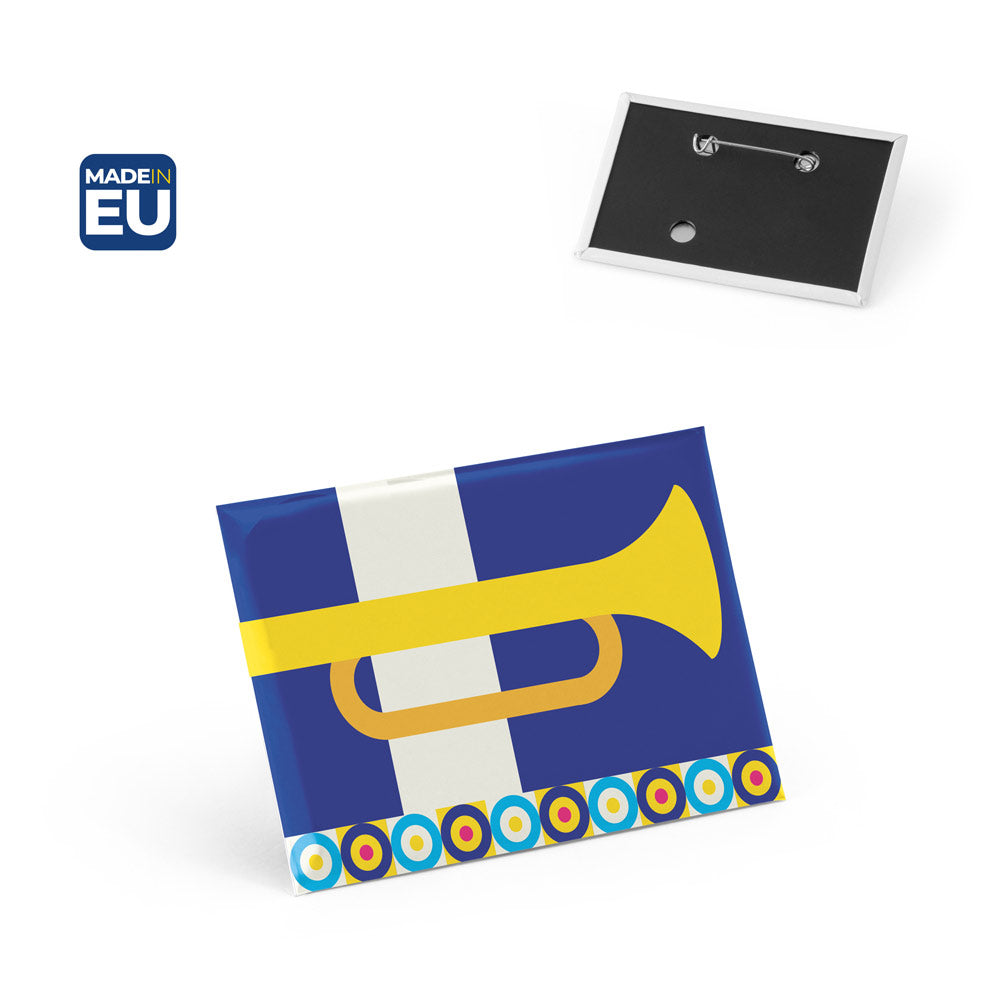 Button P'in 14. Button P'in 14. Horizontal Rectangular Pin Badge